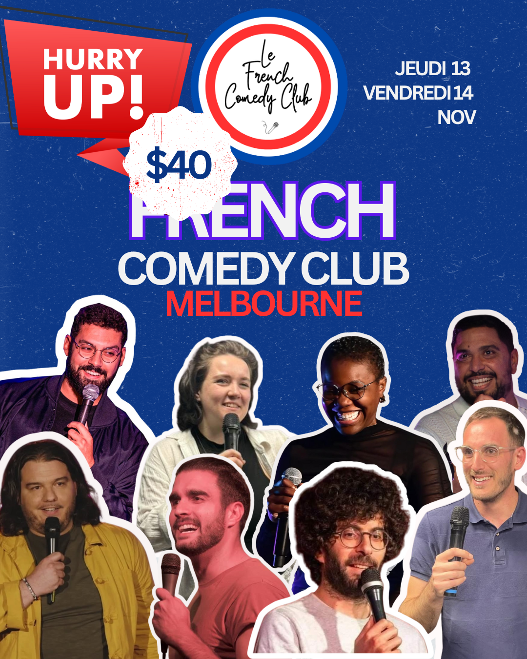 FRENCH COMEDY CLUB SAISON 1 MELBOURNE - Vendredi 14 Novembre 19h30 📍 Roxy