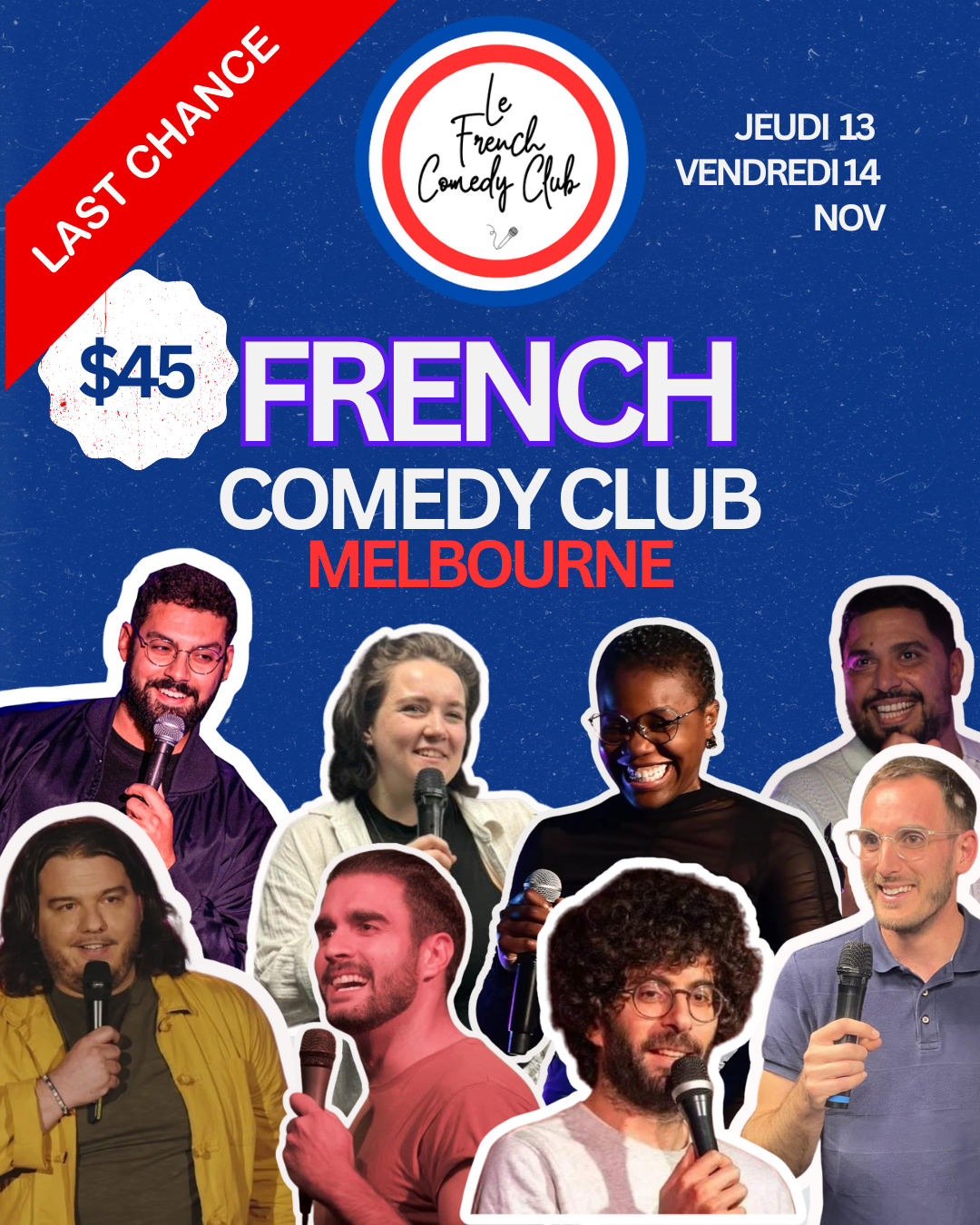 FRENCH COMEDY CLUB SAISON 1 MELBOURNE - Vendredi 14 Novembre 19h30 📍 Roxy