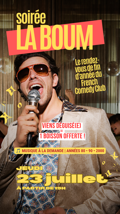 LA BOUM DU FRENCH COMEDY CLUB SYDNEY- Jeudi 23 Juillet à partir de 19h00 au Potts Point Hotel L1
