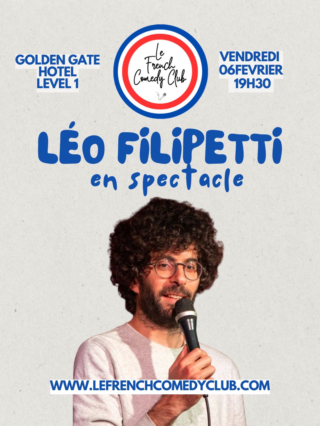 Léo Filipetti en spectacle au French Comedy Club Melbourne – Vendredi 6 février à 19h30 au Golden Gate Hotel